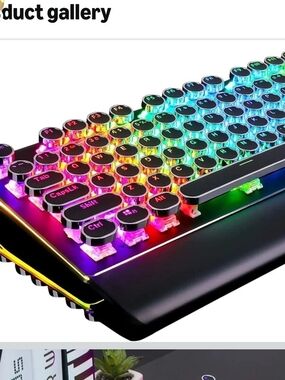 RK Royal Kludge S108 Retro Mechanical Keyboard RGB Blue Switch Wired Black